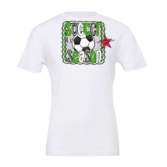It's Soccer Season Dot Design-Bright Green