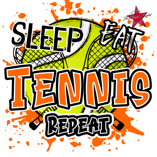 Eat Sleep Tennis Repeat-Orange