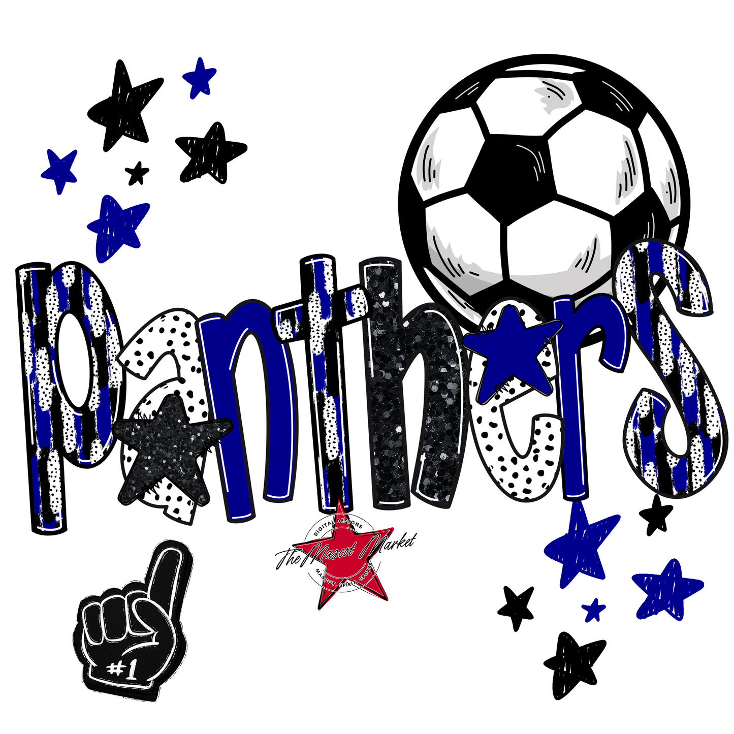 Panthers Soccer Scrape-Blue