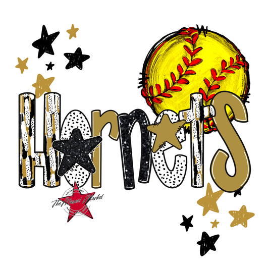 Hornets Softball Scrape-Gold