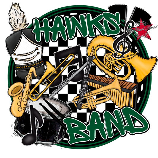 Hawks Circle Band Design-Green