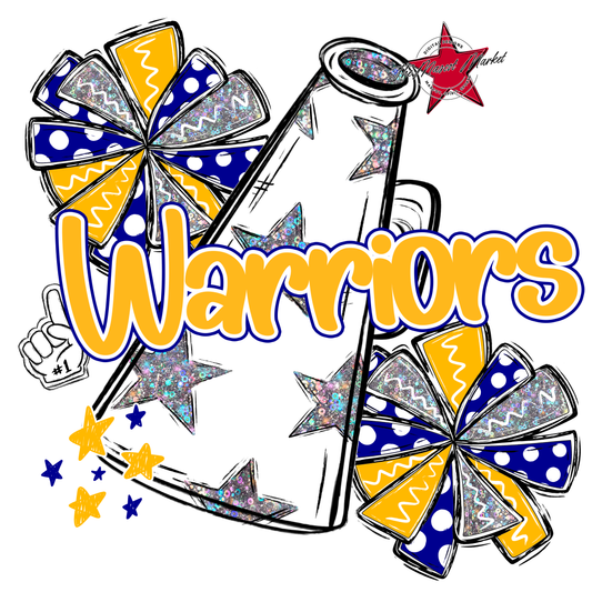 Warriors Alpha Megaphone Design-Blue-Yellow
