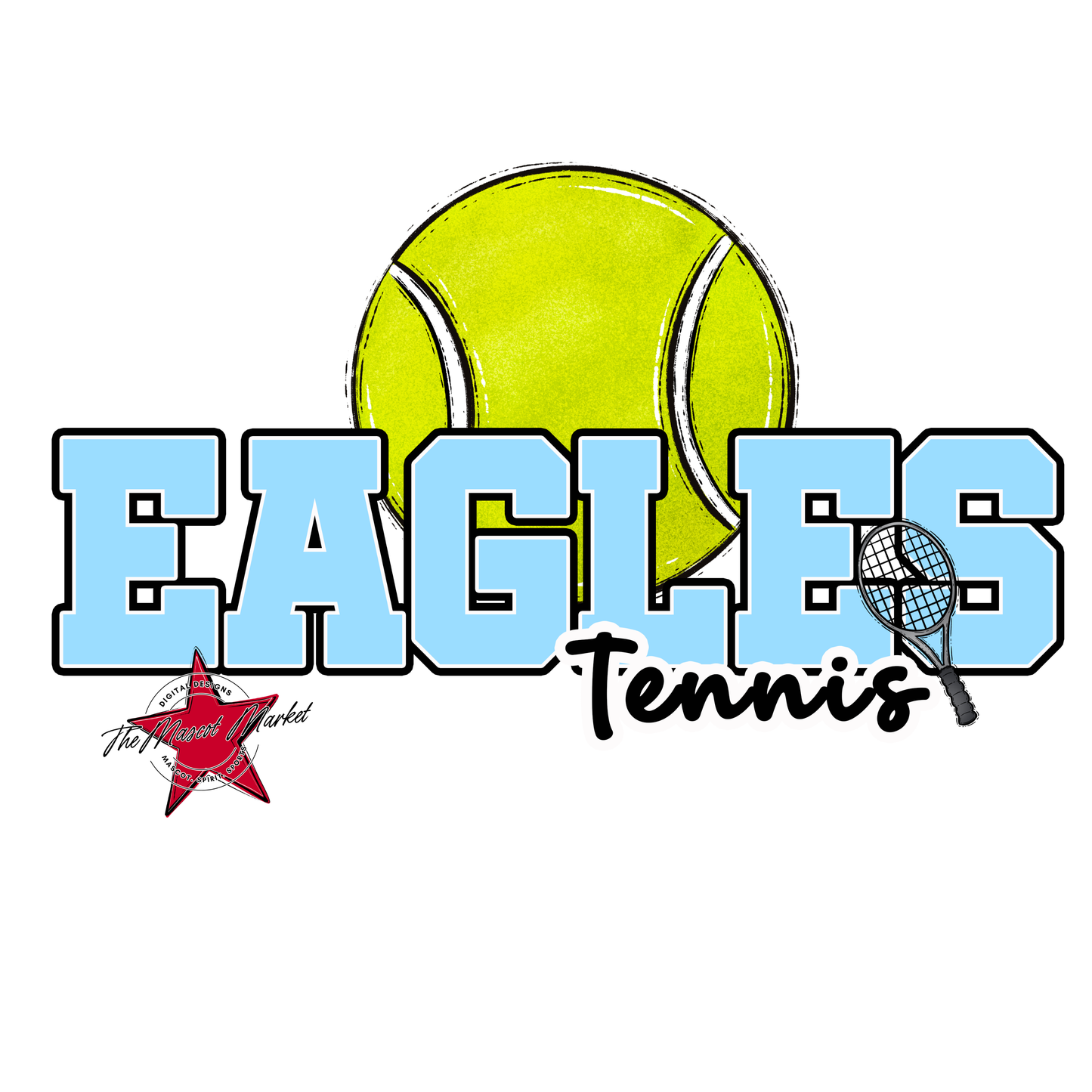 Eagles Varsity Tennis Design-Columbia Blue