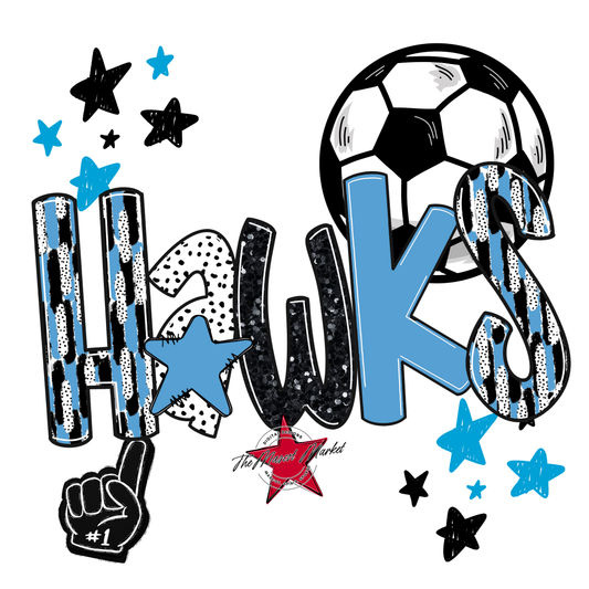 Hawks Soccer Scrape-Carolina Blue