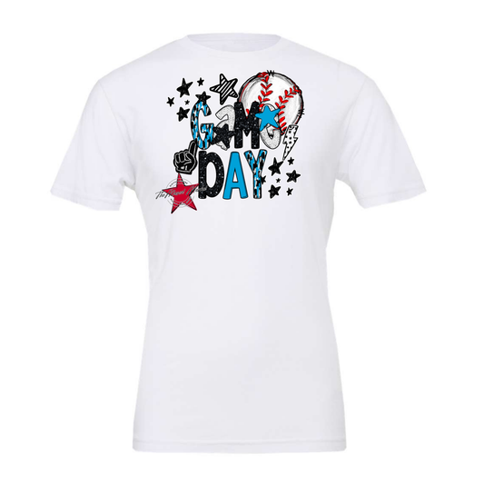 Baseball Game Day Scrape-Carolina Blue