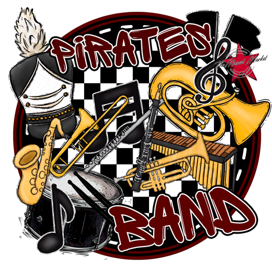 Pirates Circle Band Design-Maroon