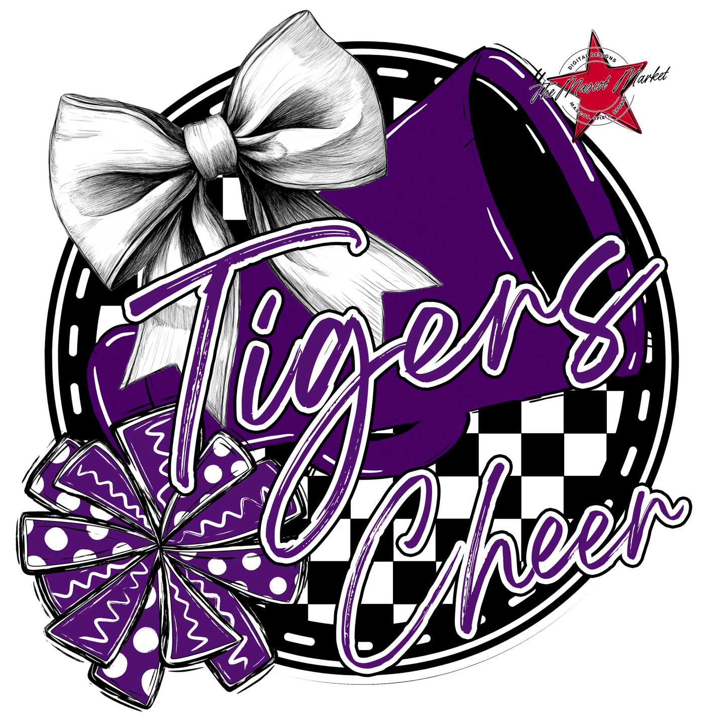 Tigers Circle Cheer Design-Purple