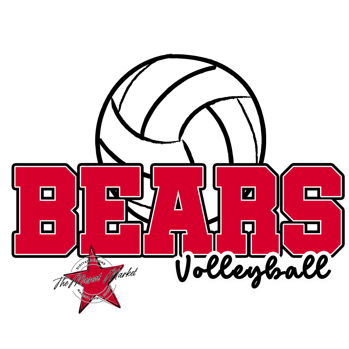 Bears Varsity Volleyball Design-Red