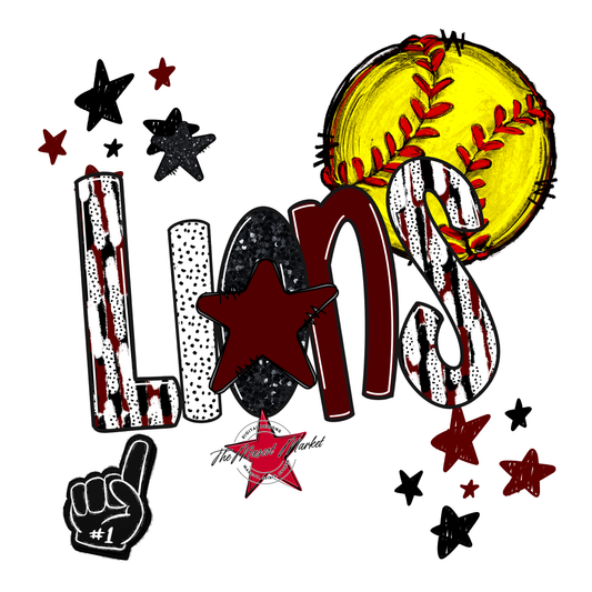 Lions Softball Scrape-Maroon