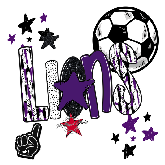 Lions Soccer Scrape-Purple