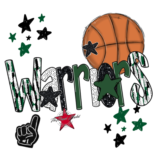 Warriors Basketball Scrape-Green