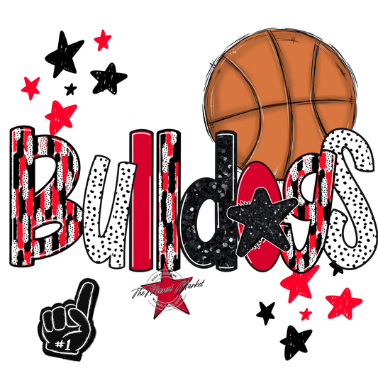 Bulldogs Basketball Scrape-Red