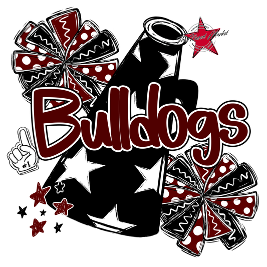 Bulldogs Alpha Megaphone Design-Maroon