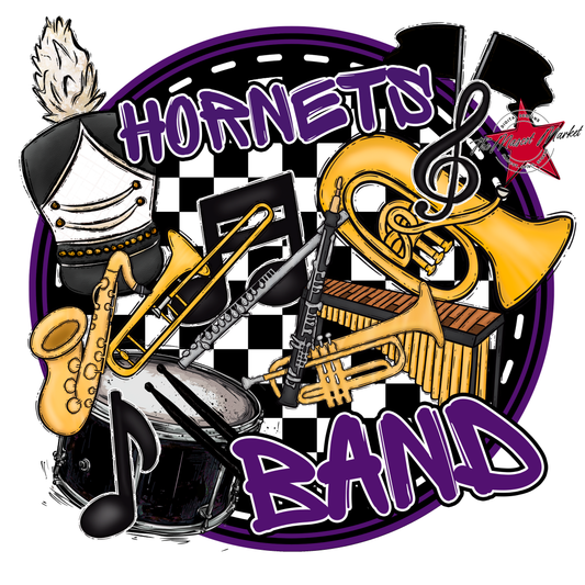 Hornets Circle Band Design-Purple