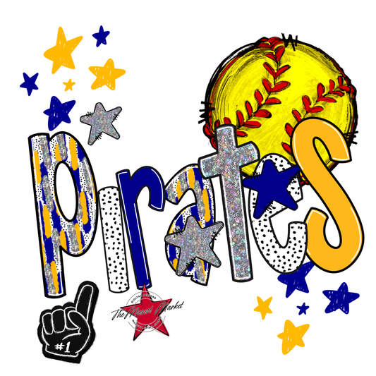 Pirates Softball Scrape-Blue-Yellow