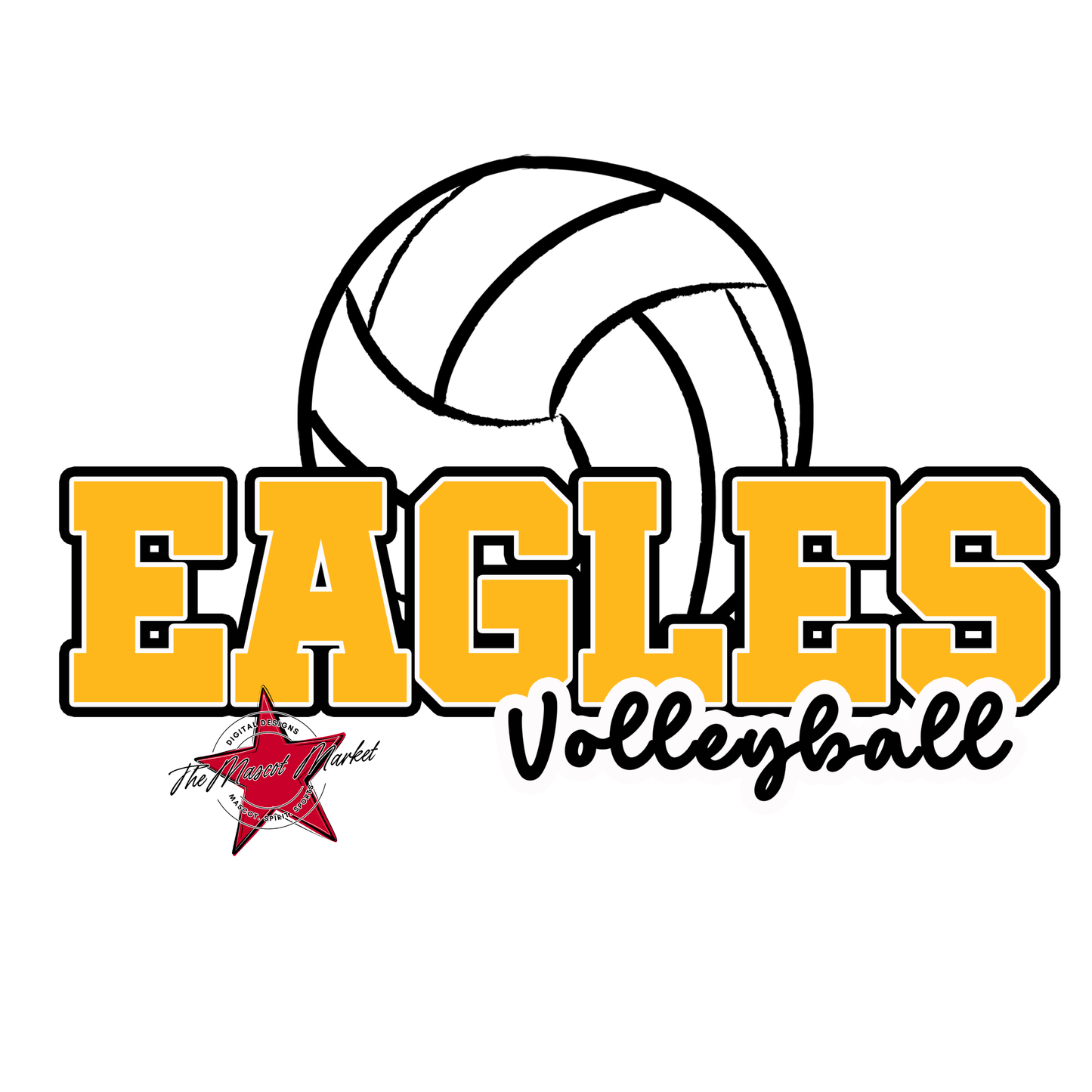 Eagles Varsity Volleyball Design-Yellow