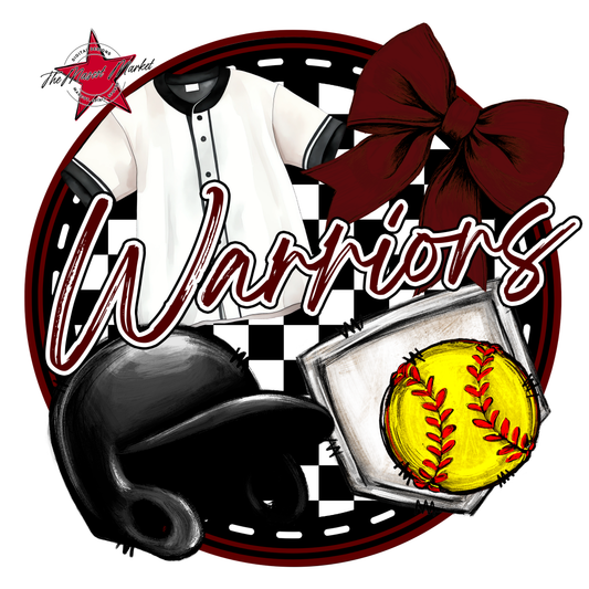 Warriors Circle Softball Design-Maroon