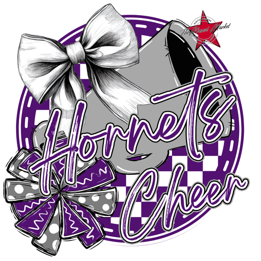 Hornets Circle Cheer Design-Purple-Grey