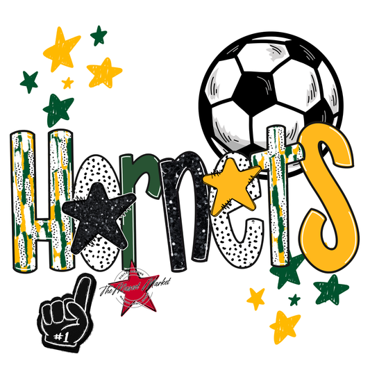 Hornets Soccer Scrape-Green-Yellow