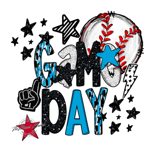 Baseball Game Day Scrape-Carolina Blue