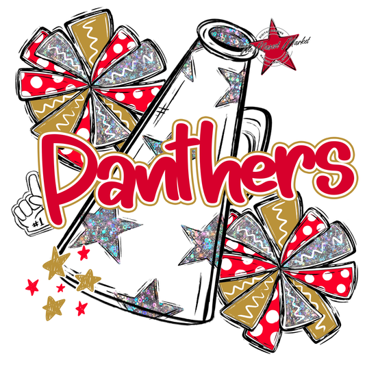 Panthers Alpha Megaphone Design-Red-Gold
