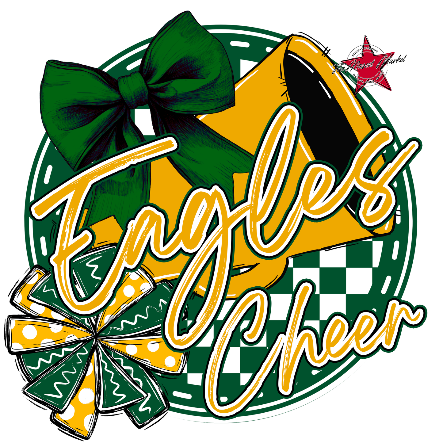 Eagles Circle Cheer Design-Green-Yellow