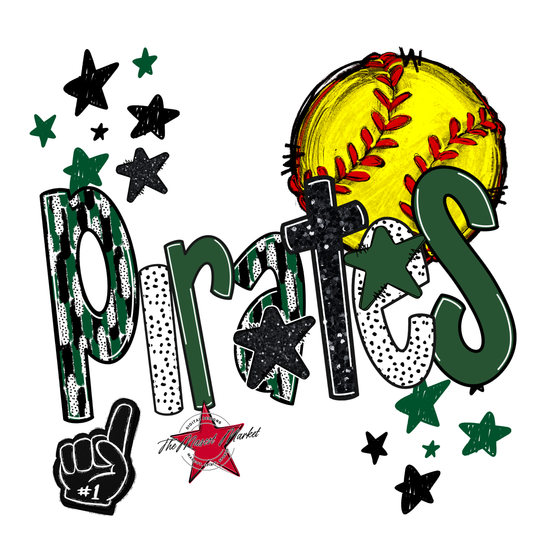 Pirates Softball Scrape-Green