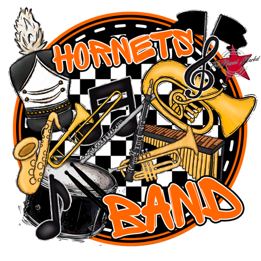 Hornets Circle Band Design-Orange