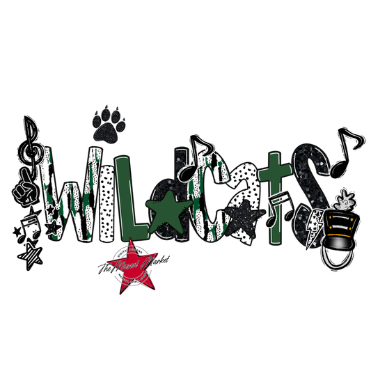 Wildcats Band Scrape-Green