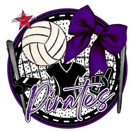 Pirates Circle Volleyball Design-Purple