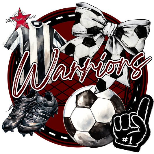 Warriors Circle Soccer Design-Maroon