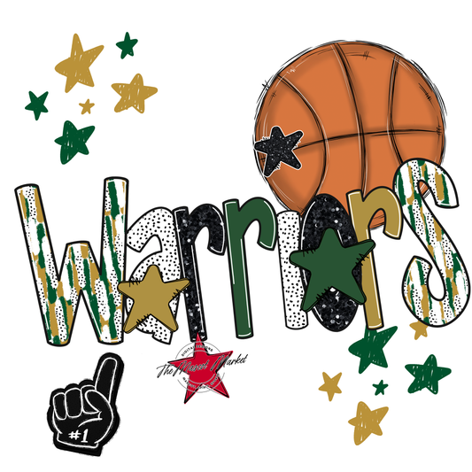 Warriors Basketball Scrape-Green-Gold