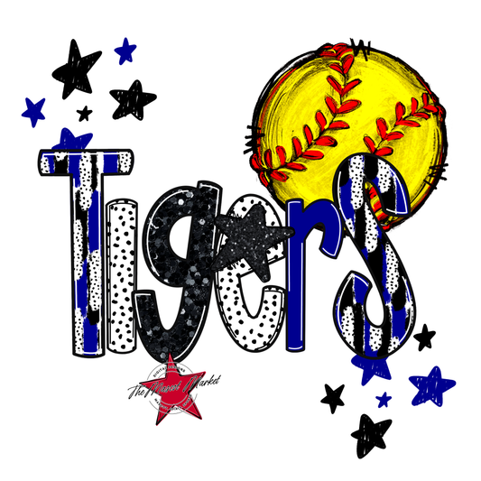 Tigers Softball Scrape-Blue