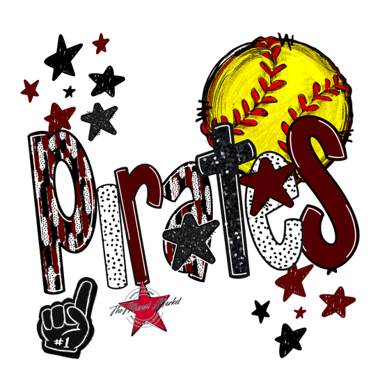 Pirates Softball Scrape-Maroon