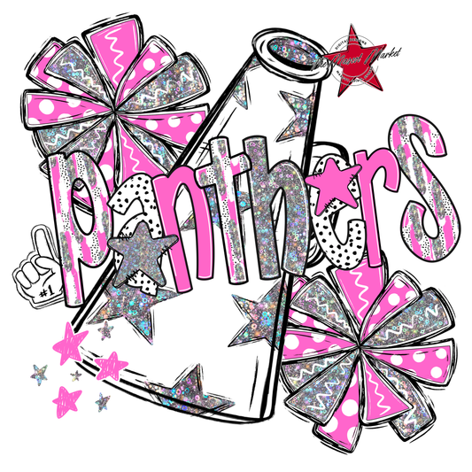 Panthers Cheer Megaphone Scrape-Baby Pink