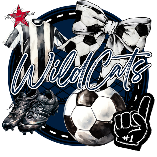 Wildcats Circle Soccer Design-Navy