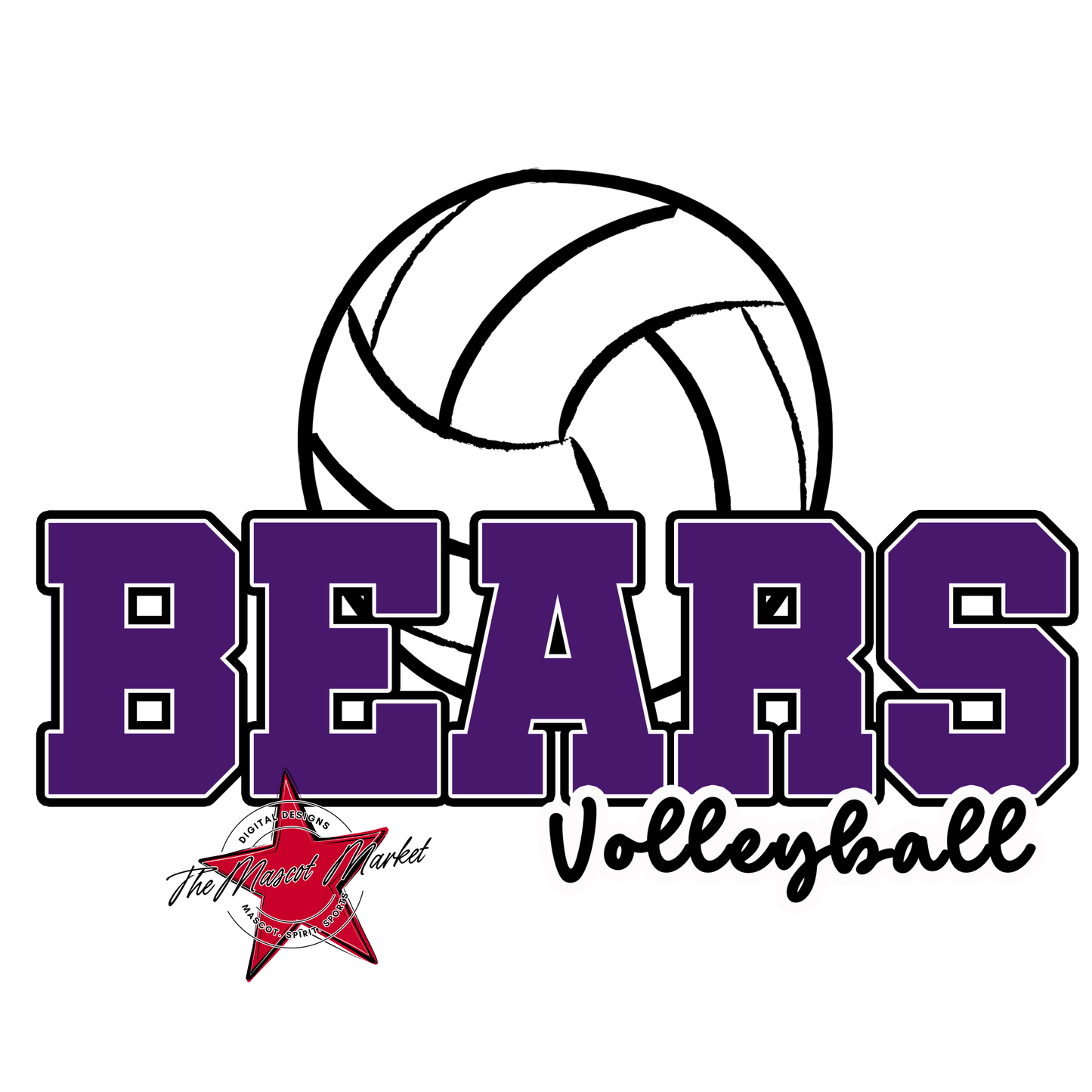 Bears Varsity Volleyball Design-Purple