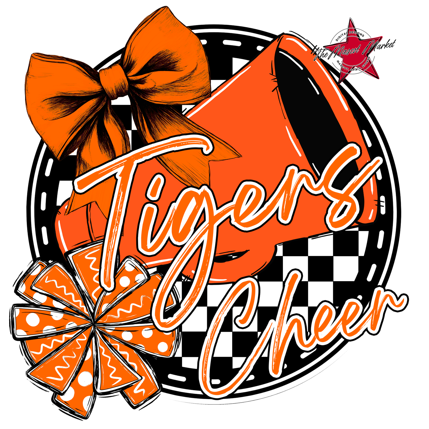 Tigers Circle Cheer Design-Orange