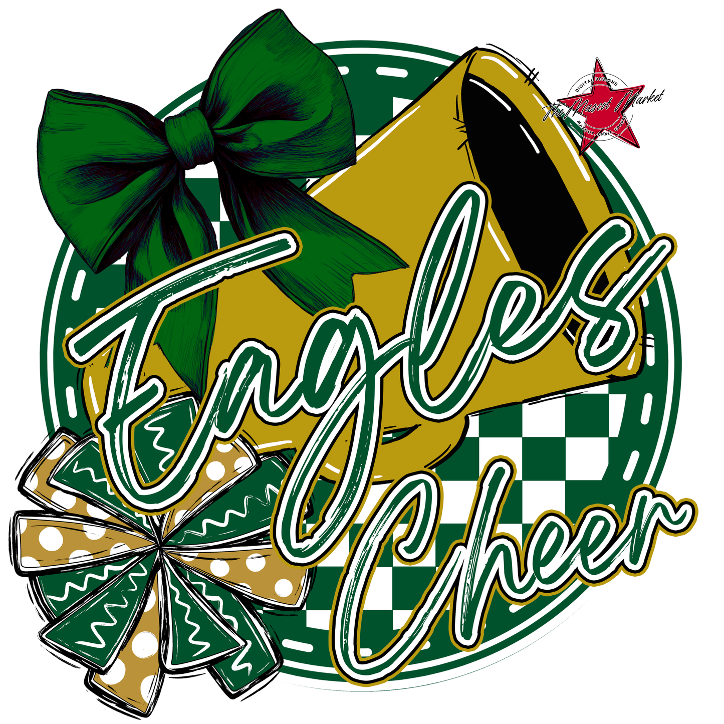 Eagles Circle Cheer Design-Green-Gold