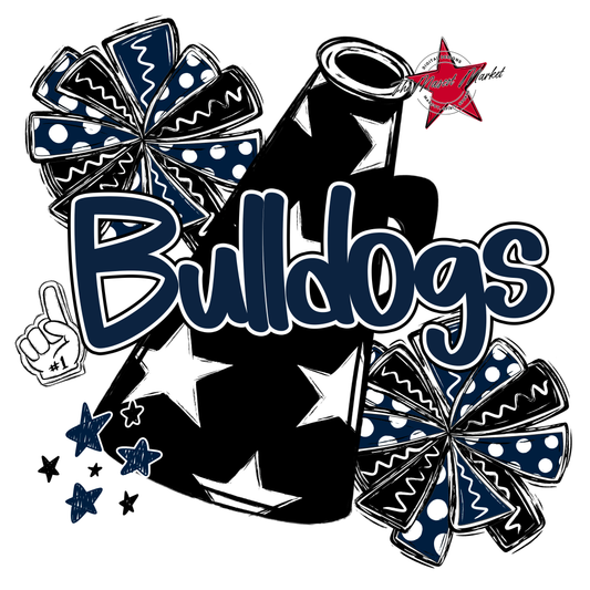 Bulldogs Alpha Megaphone Design-Navy