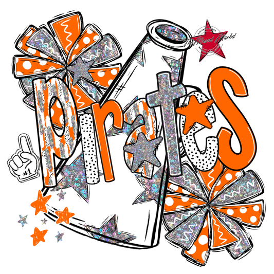 Pirates Cheer Megaphone Scrape-Orange