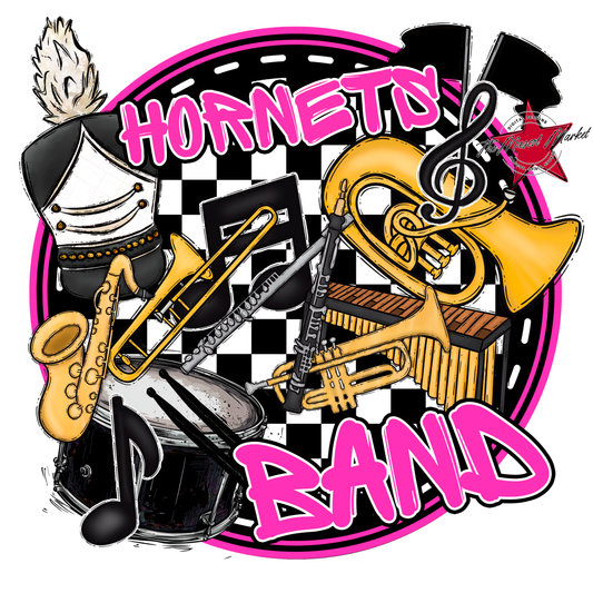 Hornets Circle Band Design-Pink