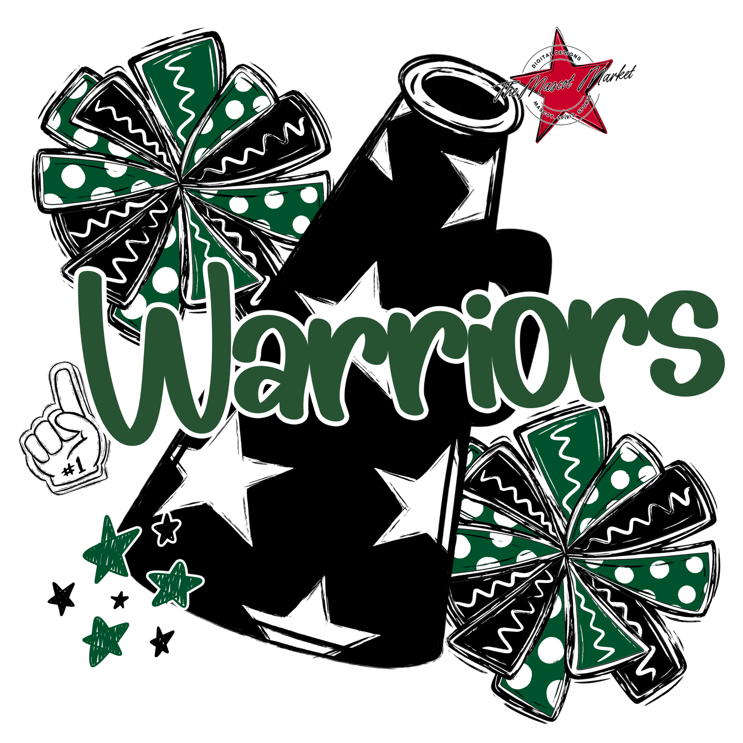 Warriors Alpha Megaphone Design-Green