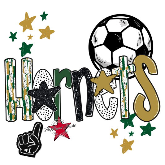 Hornets Soccer Scrape-Green-Gold