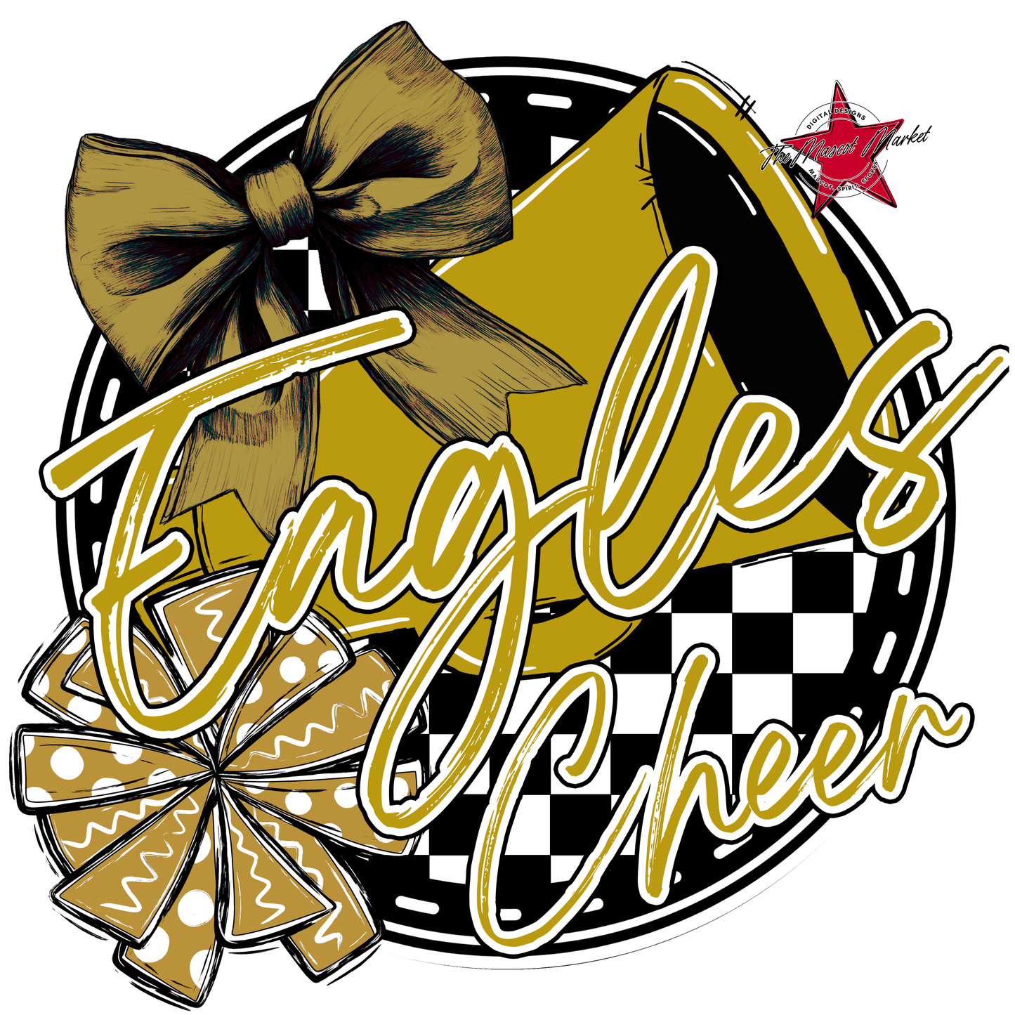 Eagles Circle Cheer Design-Gold