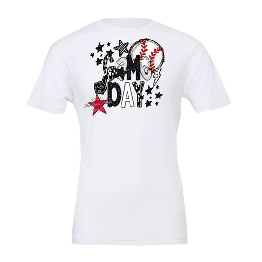 Baseball Game Day Scrape-Black & White