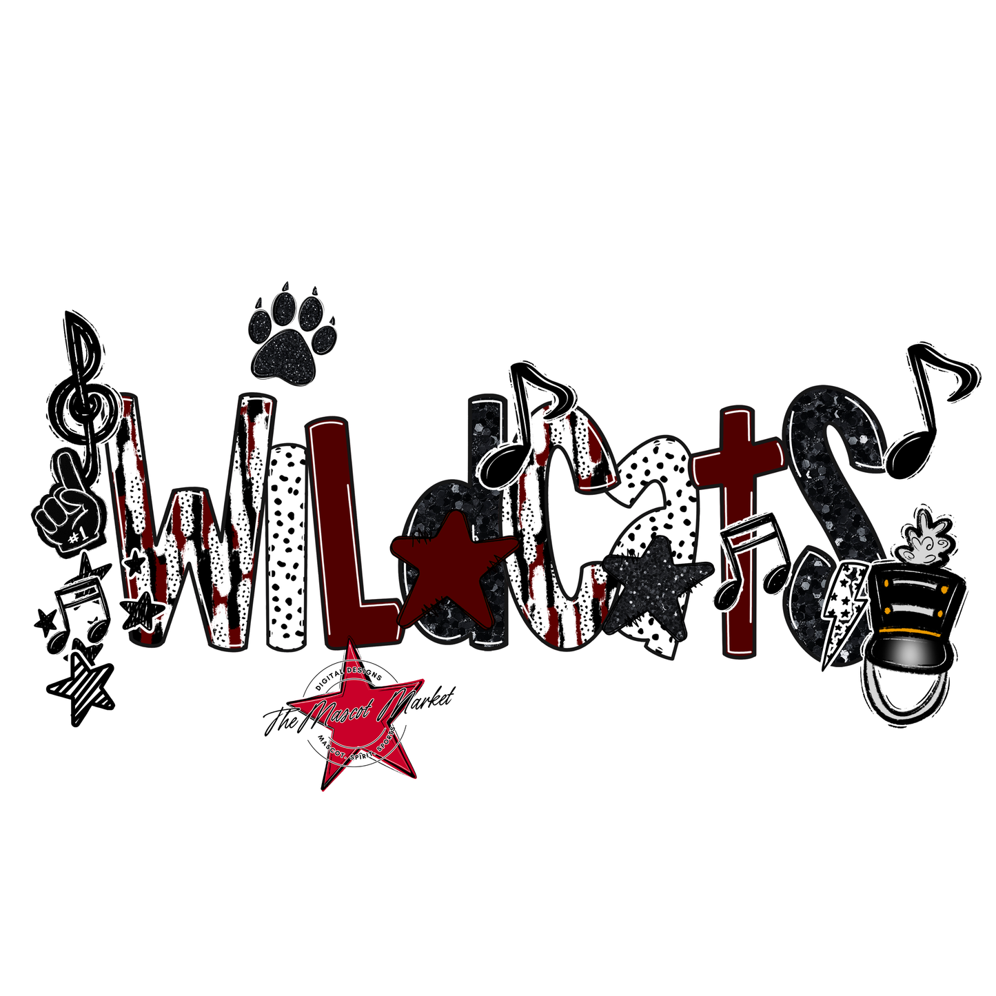 Wildcats Band Scrape-Maroon