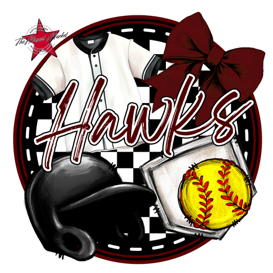 Hawks Circle Softball Design-Maroon