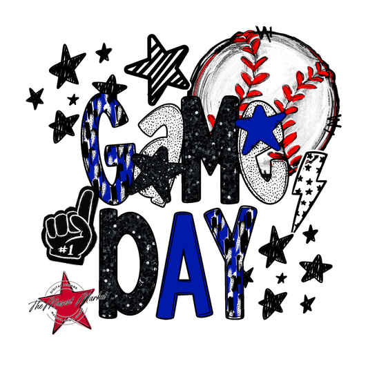 Baseball Game Day Scrape-Blue