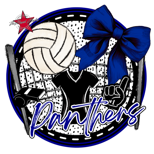 Panthers Circle Volleyball Design-Blue